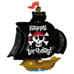 Folienballon Happy Birthday Piratenschiff 117 cm