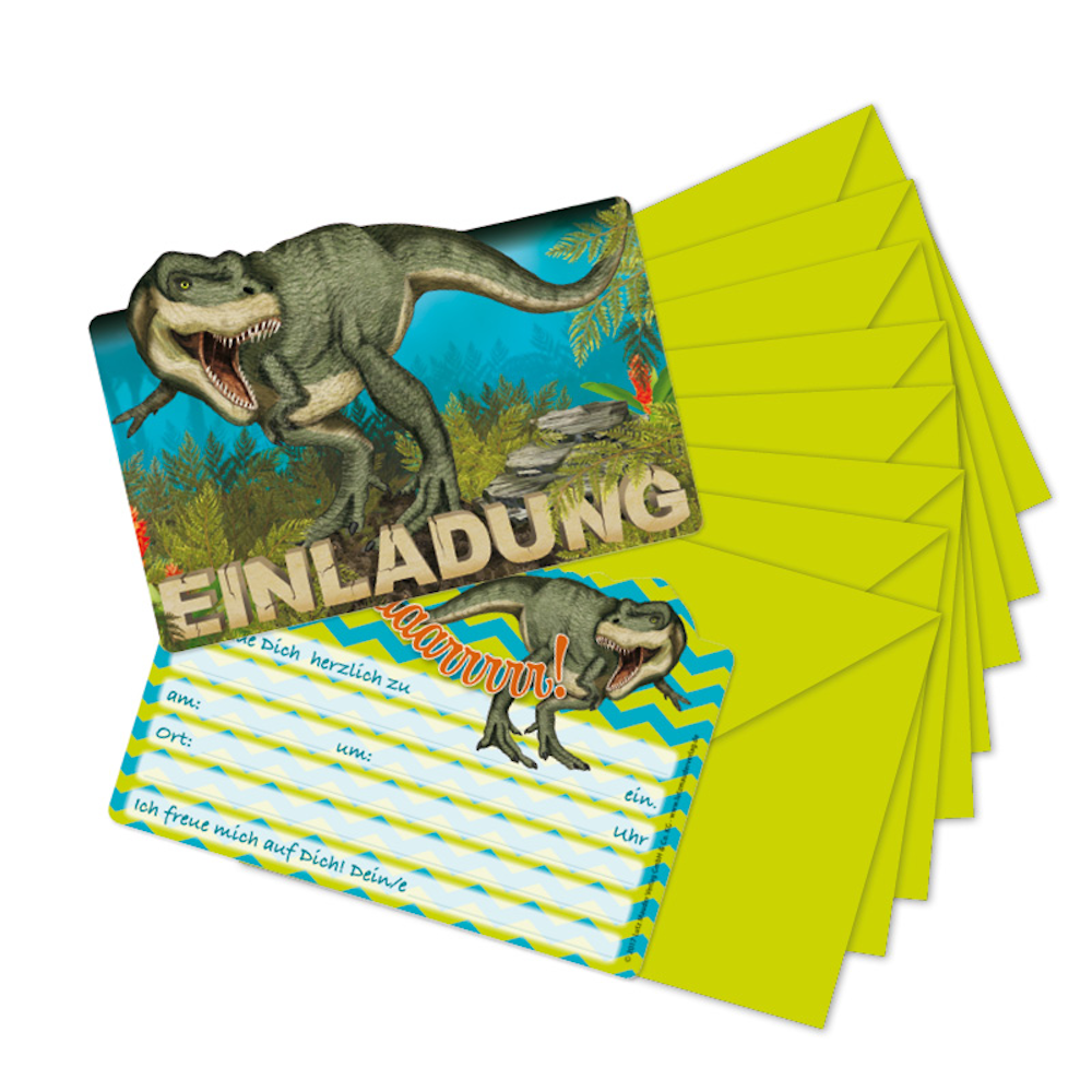 TapirElla Stanzkarte Einladungs-Set, T-Rex