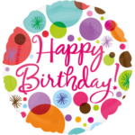 Standard Happy Birthday Polka Dots Folienballon