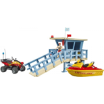 Bruder 62780 bworld Life Guard Station mit Quad und Personal Water Craft