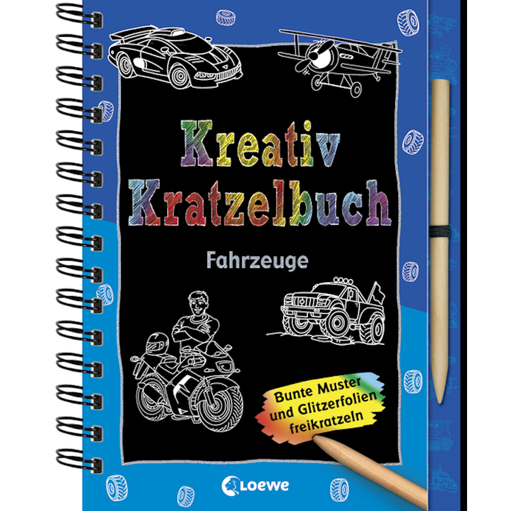 Kreativ-Kratzelbuch: Fahrzeuge