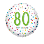 Standard Confetti Bday 80 Folienballon