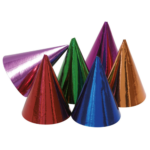 10 Partyhütchen sortiert Papier Höhe 15,5 cm