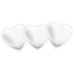 5 Herzballons weiß