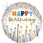 Folienballon Birthday Sternkerzen 46 cm
