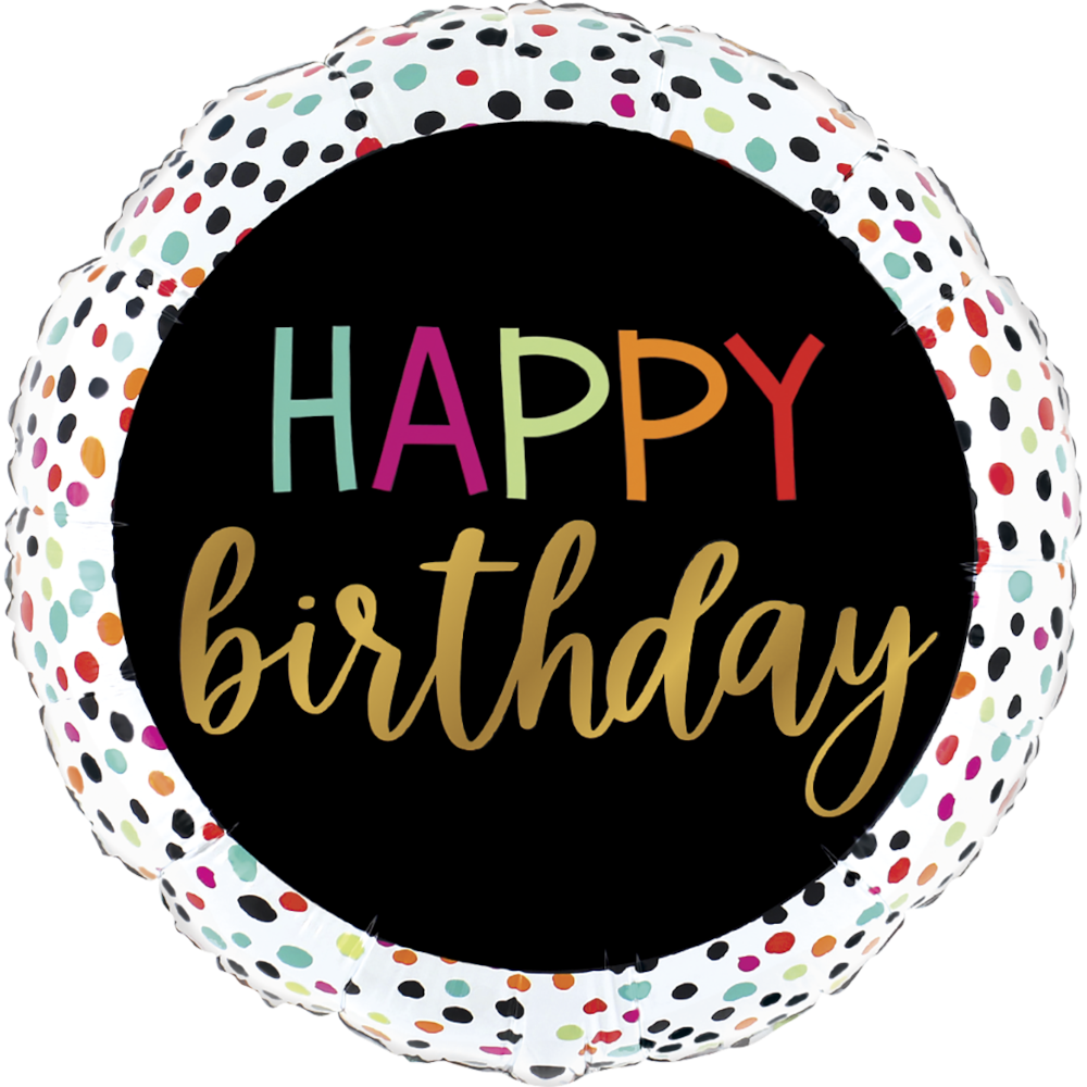 Folienballon Happy Birthday Dots 46cm