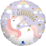 Folienballon Alles Gute zum Geburtstag Einhorn 46cm