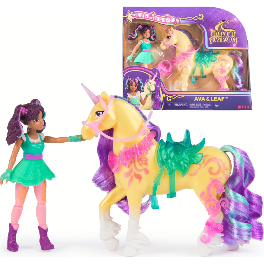 Unicorn Academy Small Doll & Unicorn Ava & Leaf Refresh
