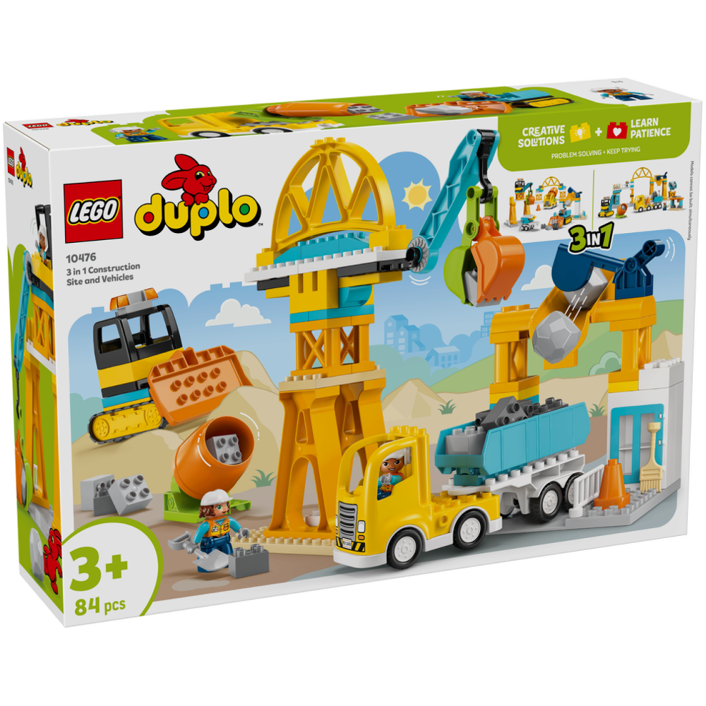 LEGO® DUPLO® 10476 Baustelle mit Baufahrzeugen – 3-in-1-Set