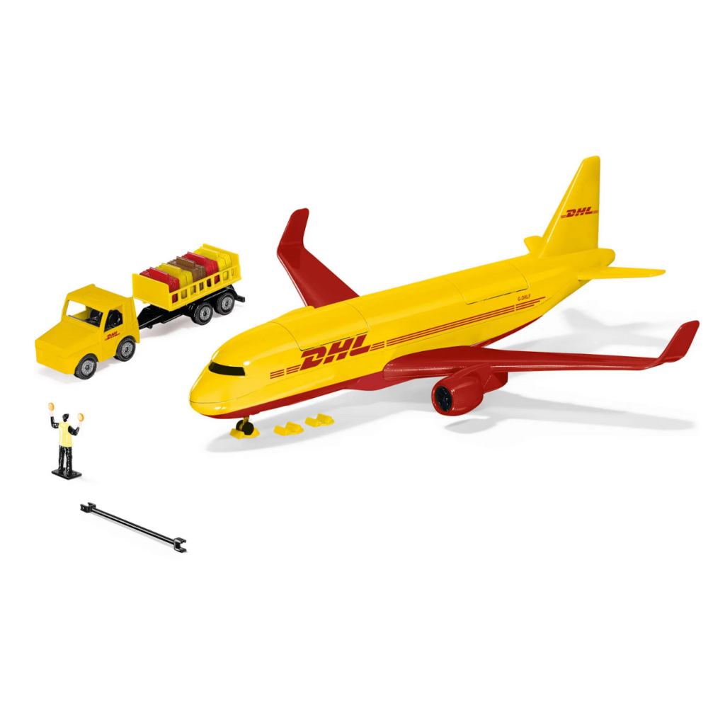 SIKU 1702 DHL Frachtflugzeug mit Zubehör