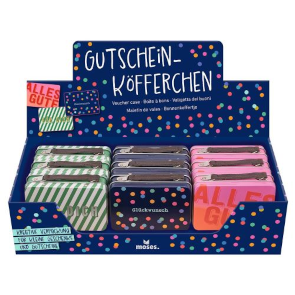 moses Gutschein-Köfferchen Herzensgrüße 3-fach sort.