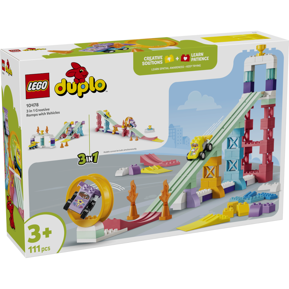 LEGO® DUPLO® Stadt 10478 Kreative Sprungschanzen mit kleinen Flitzern 3-in-1-Set