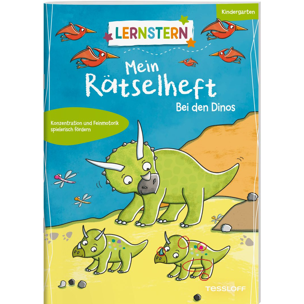 LERNSTERN. Mein Rätselheft Kindergarten. Bei den Dinos