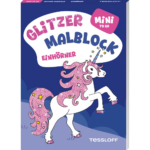 Mini Glitzer Malblock to go. Einhörner