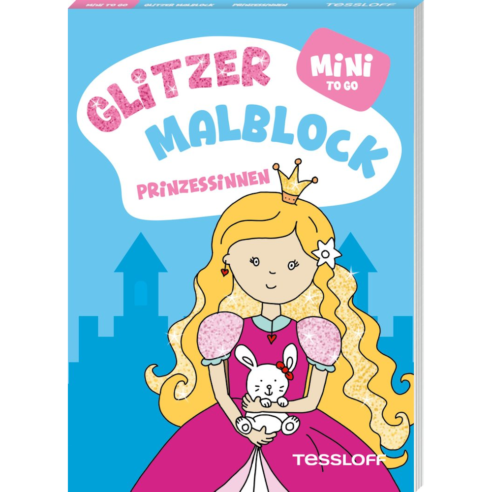 Mini Glitzer Malblock to go. Prinzessinnen