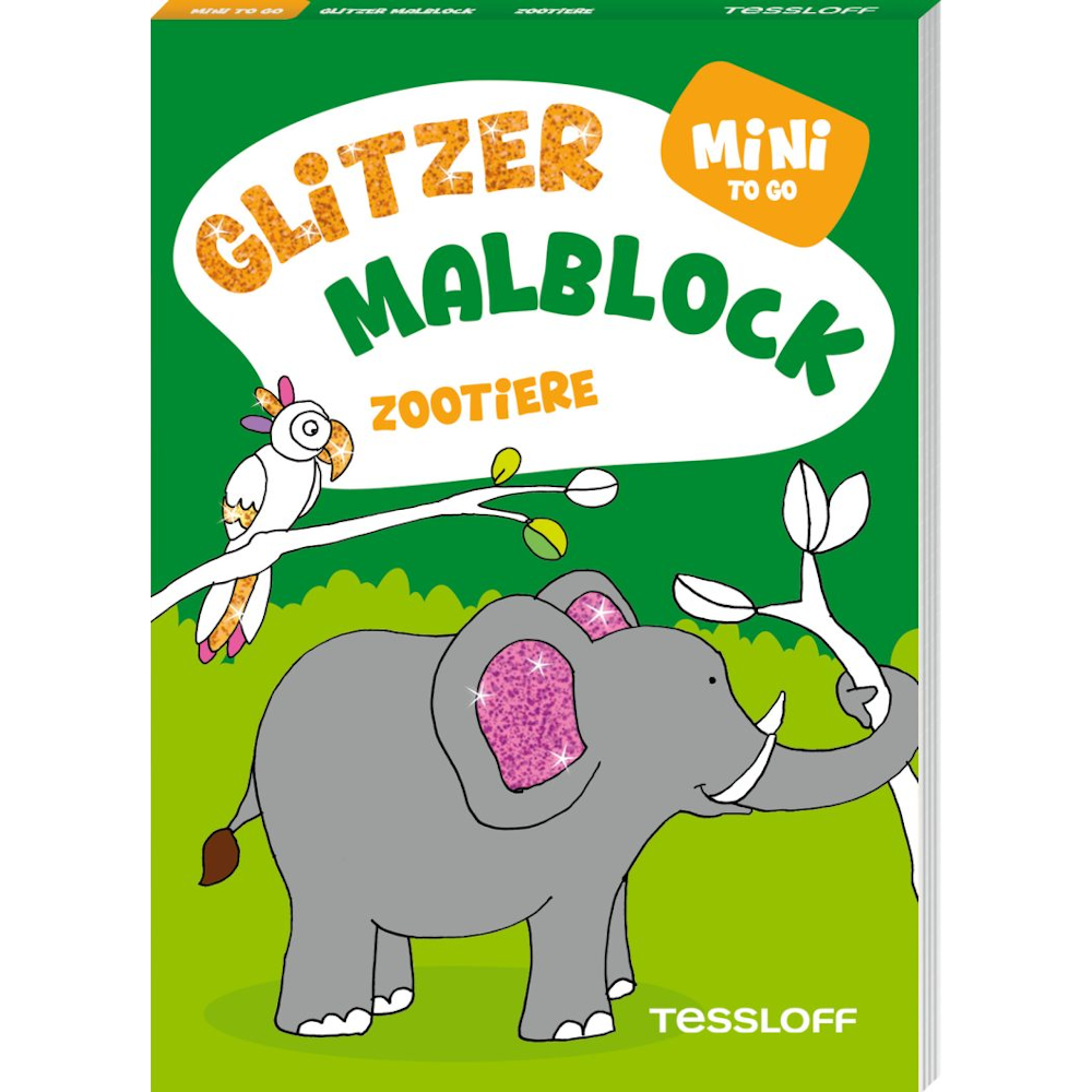 Mini Glitzer Malblock to go. Zootiere