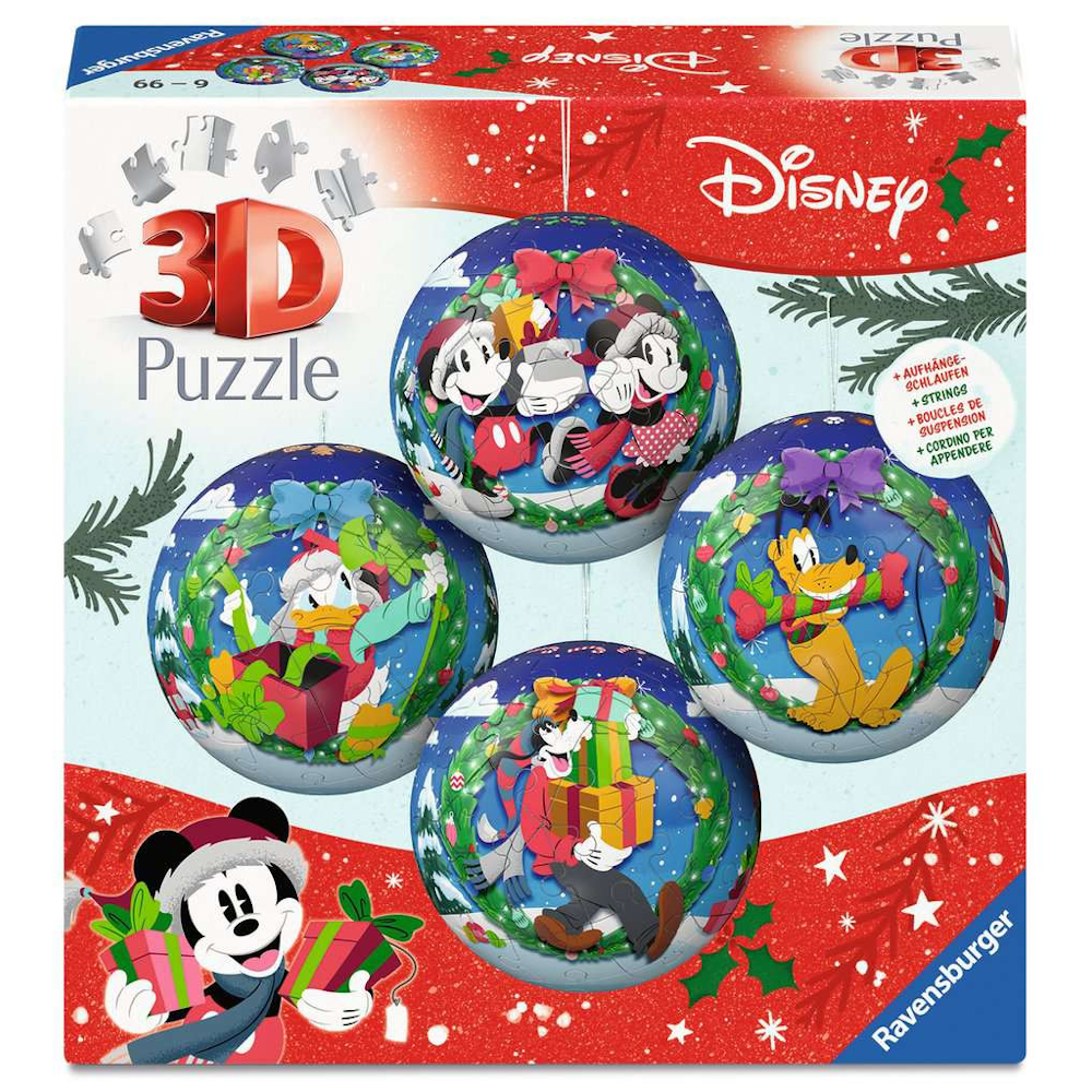 3D Puzzle-Ball-Set Holiday Baubles Disney